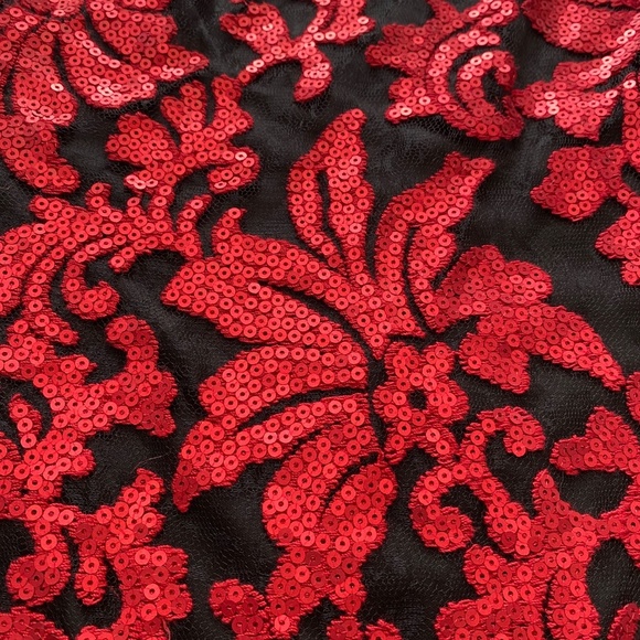 Tadashi Shoji Sleeveless Sequin Lace Sheath Pencil Midi Dress Size 2 / 4 - Picture 7 of 16